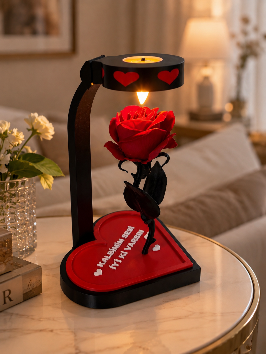 Kişiye Özel | Solmayan Led Işıklı Gül AMORGİFT