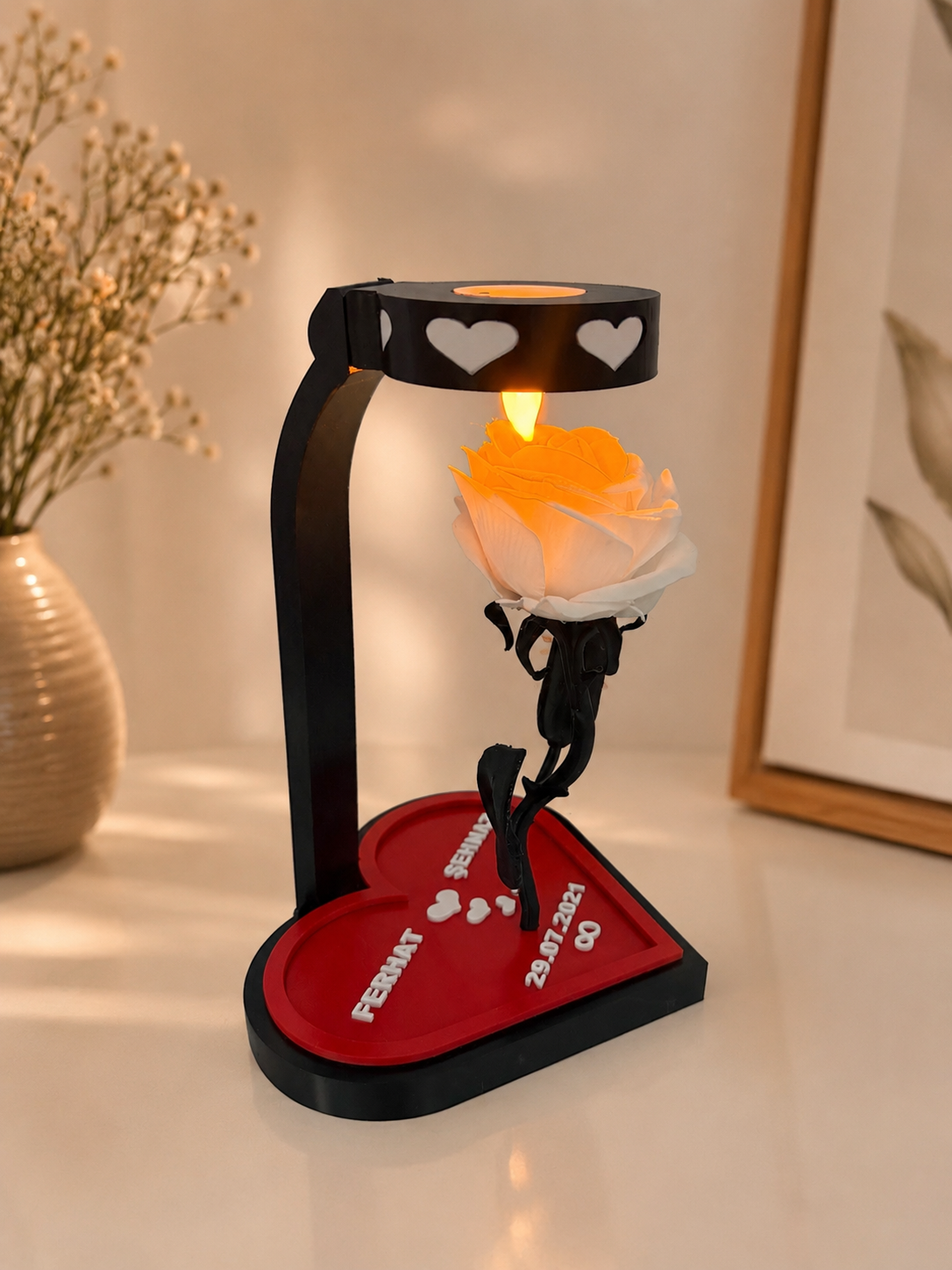 Kişiye Özel | Solmayan Led Işıklı Gül AMORGİFT