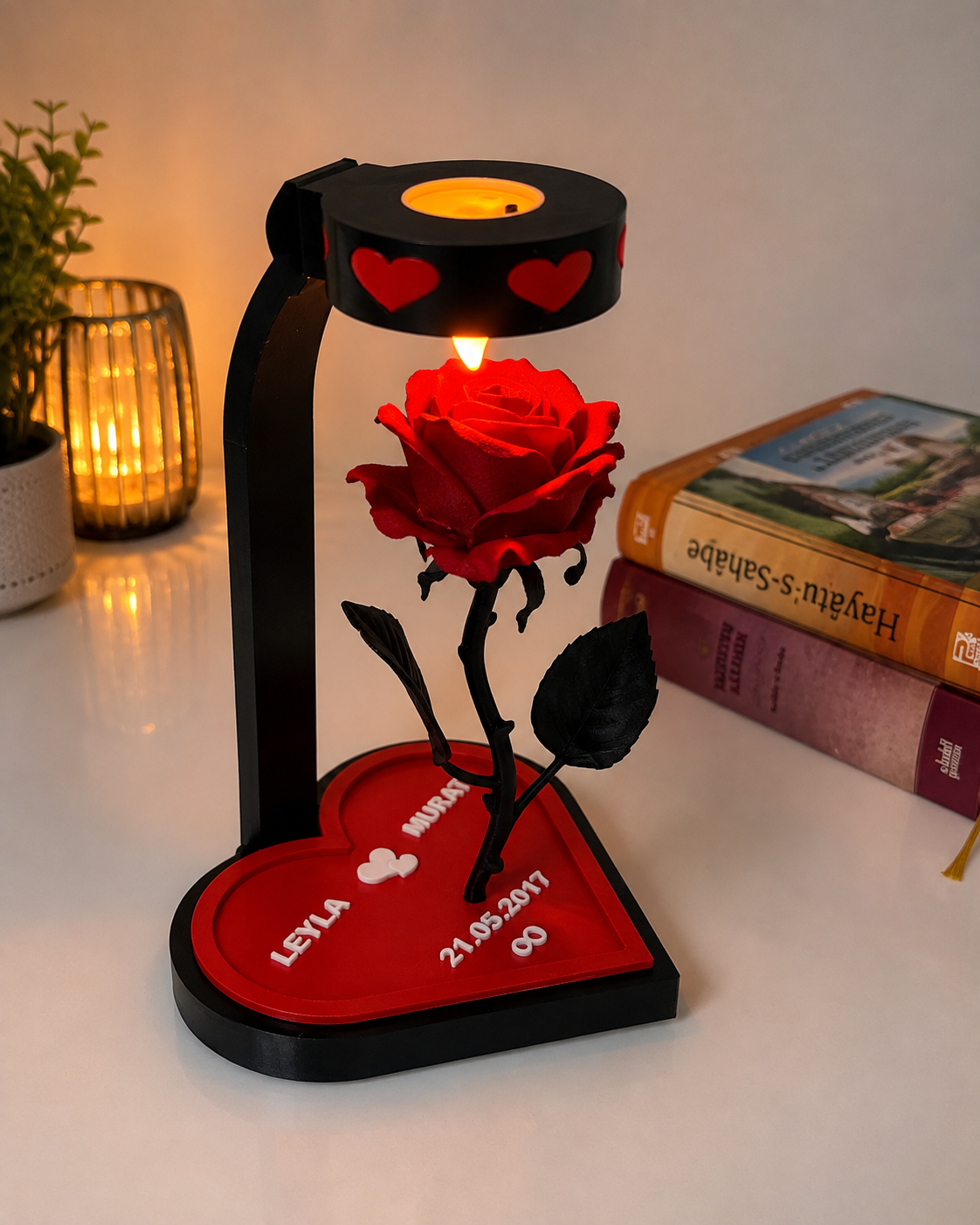 Kişiye Özel | Solmayan Led Işıklı Gül AMORGİFT